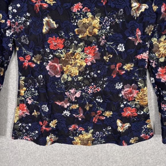 Lace‎ Blouse Medium Pearls Butterflys Gold Crochet Maximalist Victorian Coquette - Picture 3 of 14